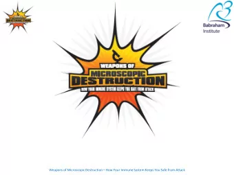 Weapons of Microscopic Destruction  How Your Immune System Keeps You Safe from Attack  Who are