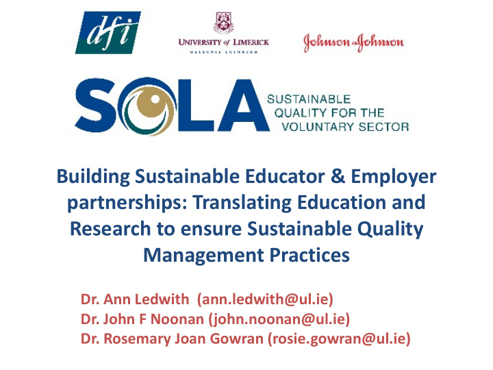 building sustainable educator employer partnerships