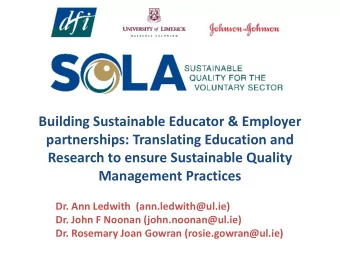 Building Sustainable Educator &amp; Employer  partnerships: Translating Education and  Research to