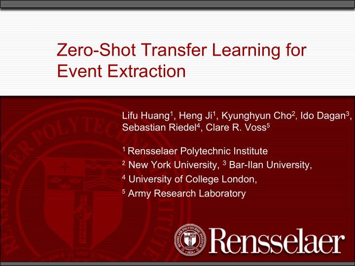 zero shot transfer learning for event extraction