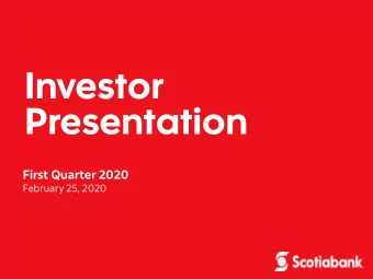 Investor  Presentation  First Quarter 2020  February 25, 2020  Caution Regarding Forward-Looking