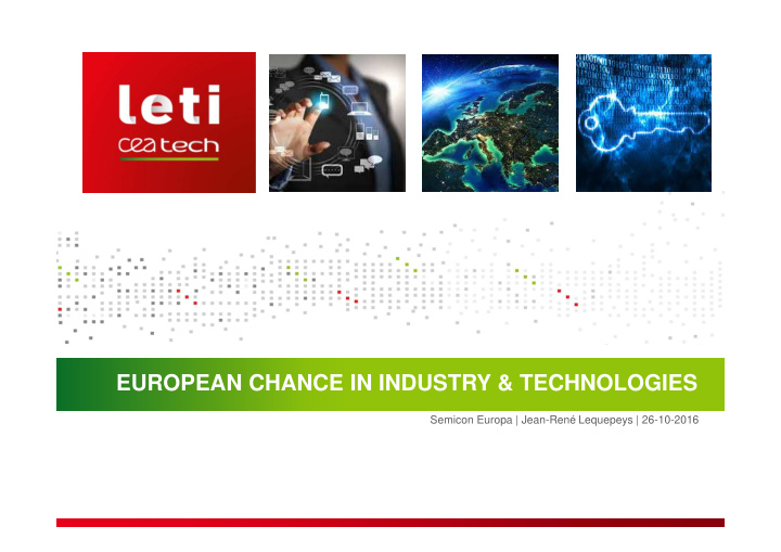 european chance in industry technologies