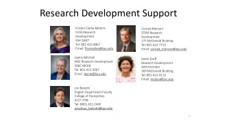 Research Development Support  Kristen Clarke Kellems  Conrad Monson  FHSS Research  STEM Research