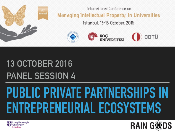 public private partnerships in entrepreneurial ecosystems