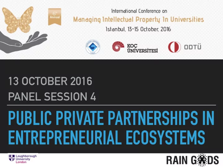 public private partnerships in entrepreneurial ecosystems