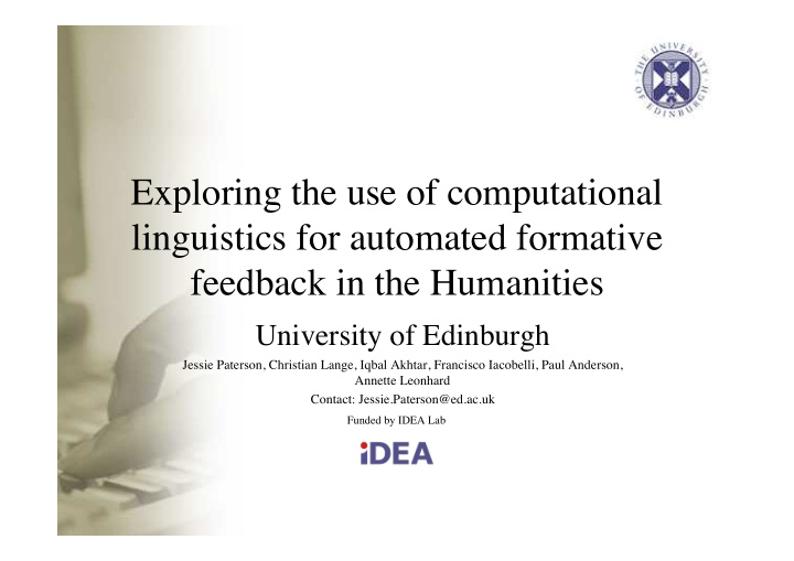 exploring the use of computational linguistics for