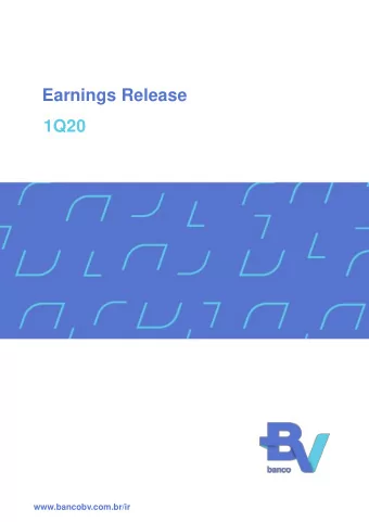 Earnings Release  1Q20  www.bancobv.com.br/ir BVx   Analysis of  Diversified  Main  Balance