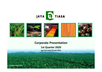 Corporate Presentation  1st Quarter 2020  (period ended 30 Sept 2019)  Updated Nov 2019  1  Agenda