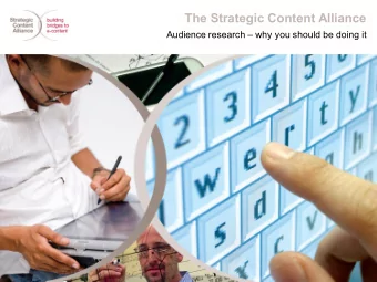 The Strategic Content Alliance  Audience research  why you should be doing it  The Strategic