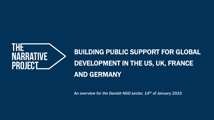 an overview for the danish ngo sector 14 th of january