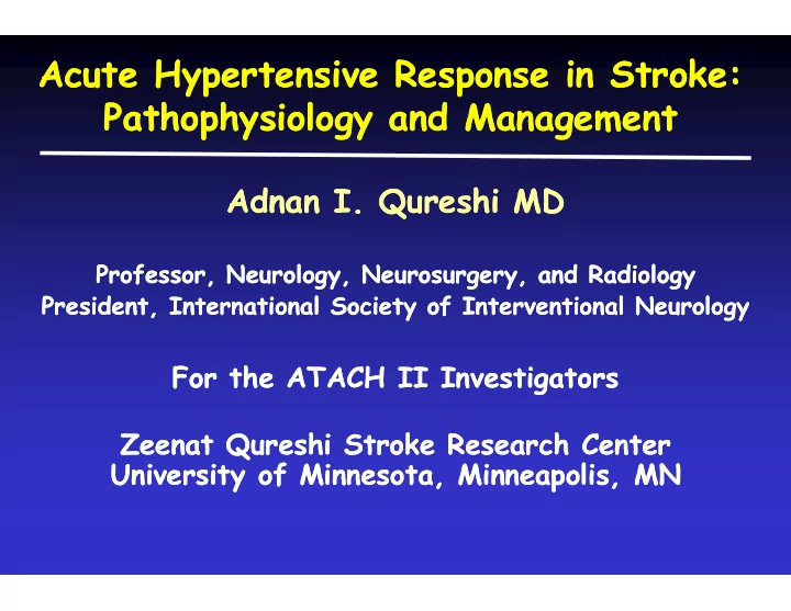 acute hypertensive r acute hypertensive r e response in