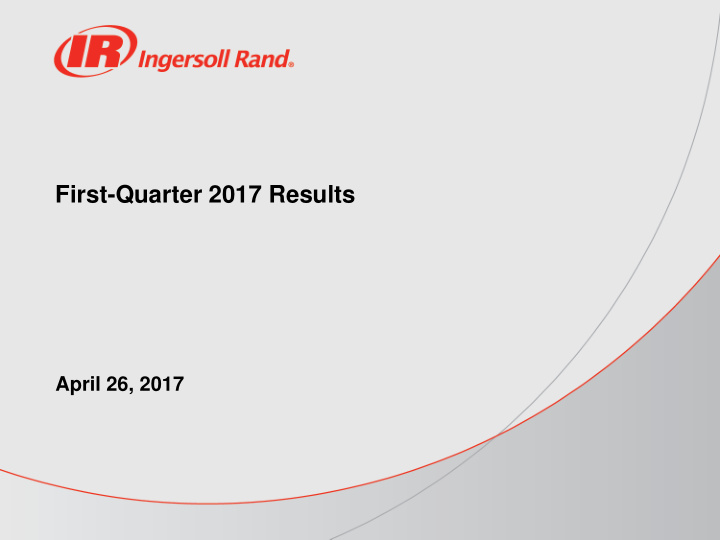 first quarter 2017 results