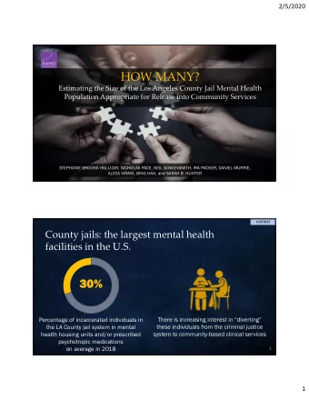 HOW MANY? Estimating the Size of the Los Angeles County Jail Mental Health Population Appropriate