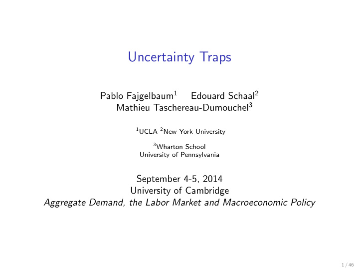 uncertainty traps