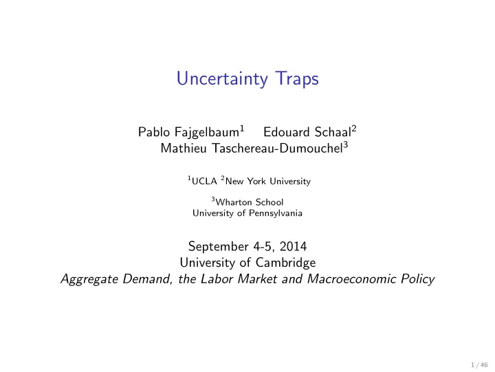 uncertainty traps