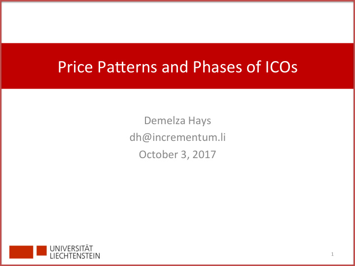 price pa erns and phases of icos