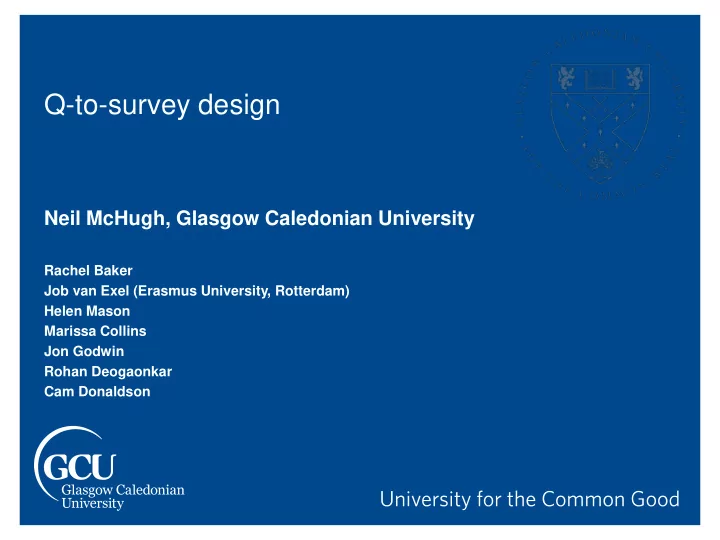 q to survey design