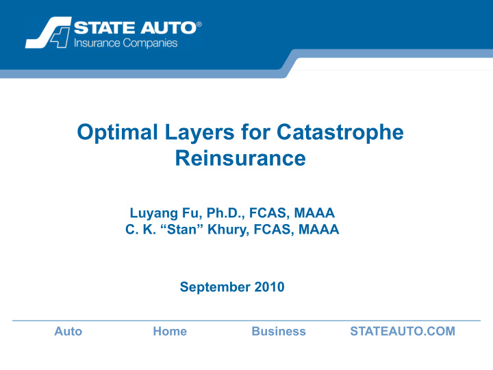 optimal layers for catastrophe reinsurance