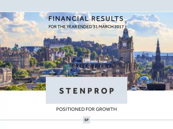 FINANCIAL RESULTS  FOR THE YEAR ENDED 31 MARCH 2017  POSITIONED FOR GROWTH  SHARE INFORMATION