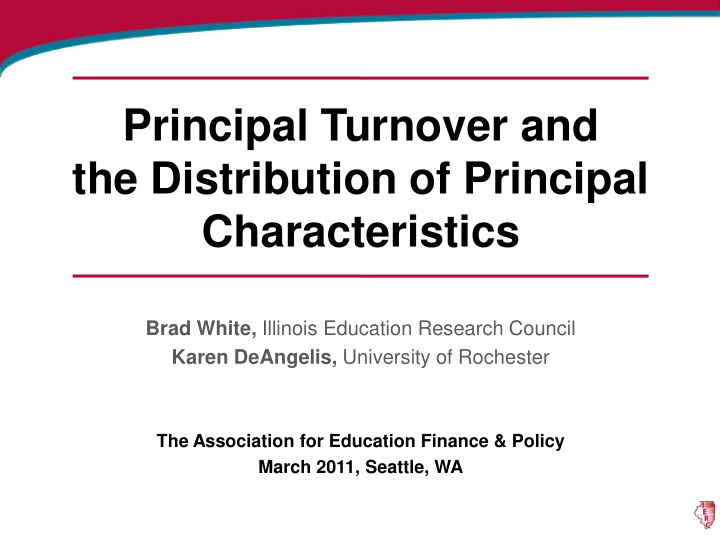 principal turnover and the distribution of principal