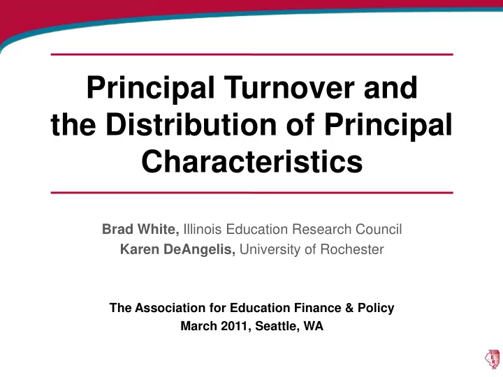 principal turnover and the distribution of principal