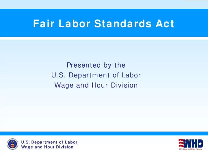 fair labor standards act