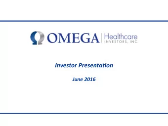 Investor Presentation  June 2016  This page intentionally left blank  Forward-looking Statements