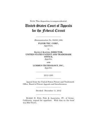 United States Court of Appeals  for the Federal Circuit  __________________________  (Reexamination
