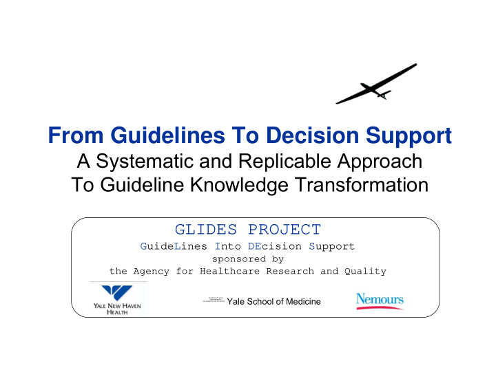from guidelines to decision support