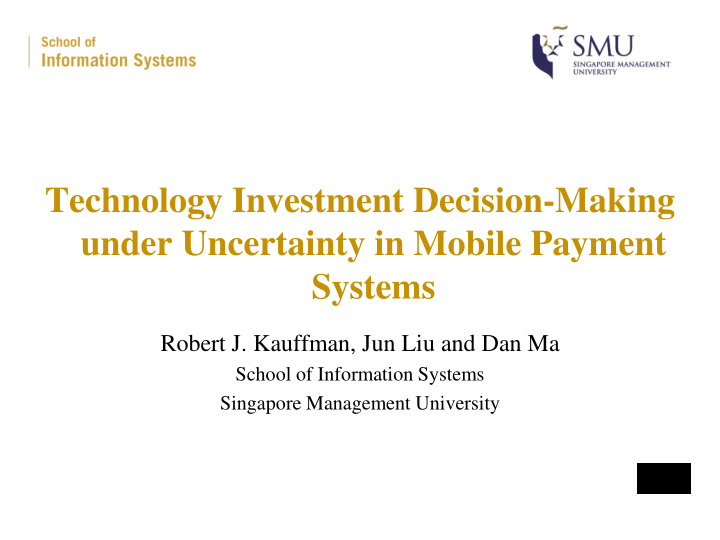 technology investment decision making under uncertainty