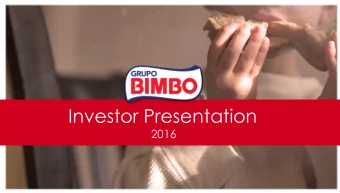 Investor Presentation  2016 Control Group : 76% Market Cap: US$11.4 bn (1) Float : 24% POS 2016