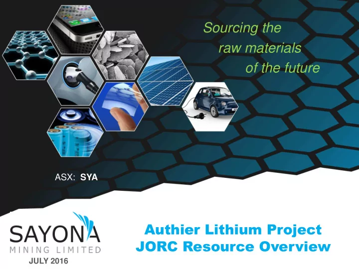 jorc resource overview