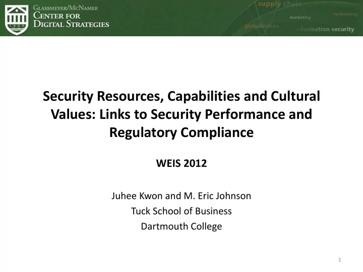 security resources capabilities and cultural values links