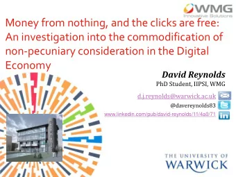 An investigation into the commodification of  non-pecuniary consideration in the Digital  Economy