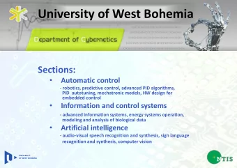 University of West Bohemia  Sections:    Automatic control  - robotics, predictive control,