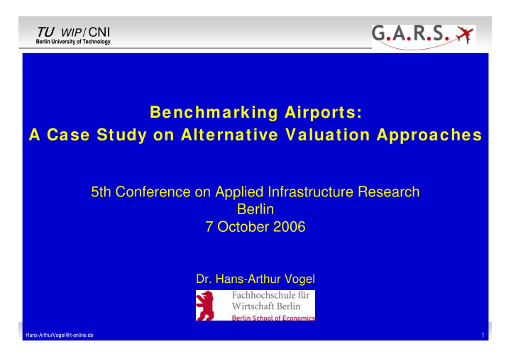 benchmarking airports a case study on alternative