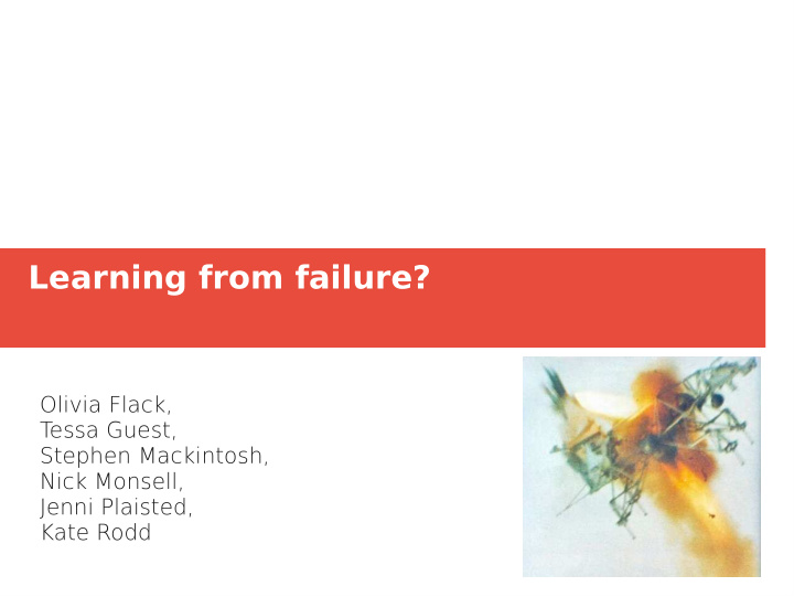 learning from failure