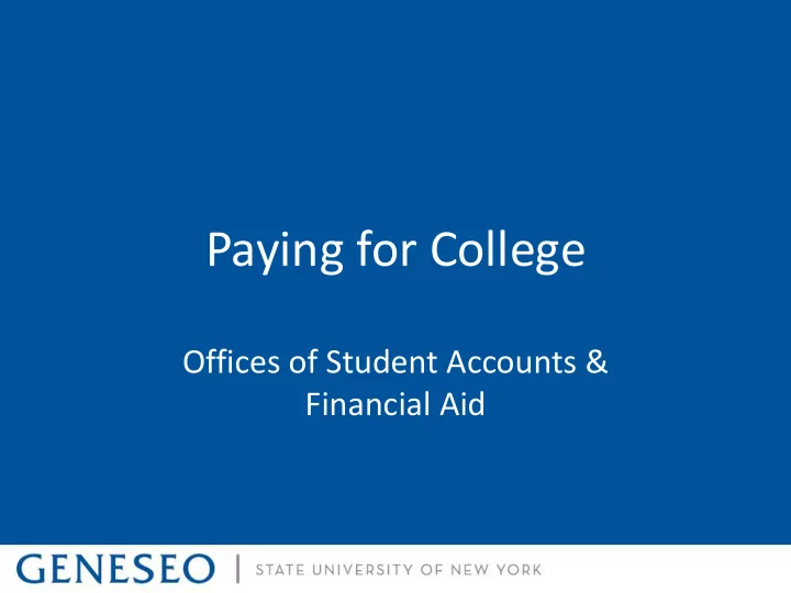 paying for college