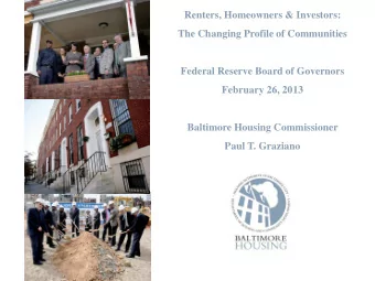 Renters, Homeowners &amp; Investors:  The Changing Profile of Communities  Federal Reserve Board of