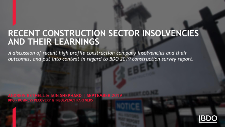 recent construction sector insolvencies
