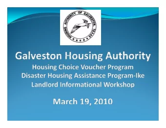 Section 8 Housing Choice Voucher Program  Important Landlord Reminders  Housing Choice