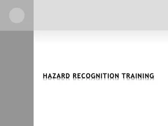 O UR G OAL  Our goal is to reduce injuries, incidents and near  misses by training our employees to