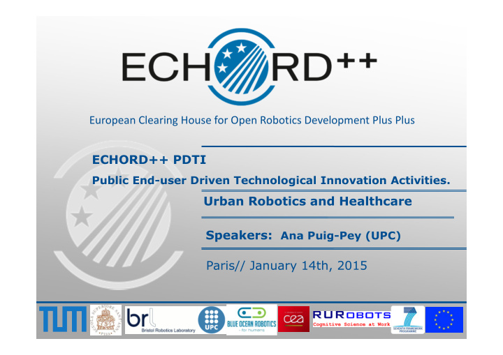 european clearing house for open robotics development