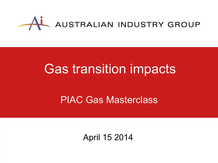 gas transition impacts