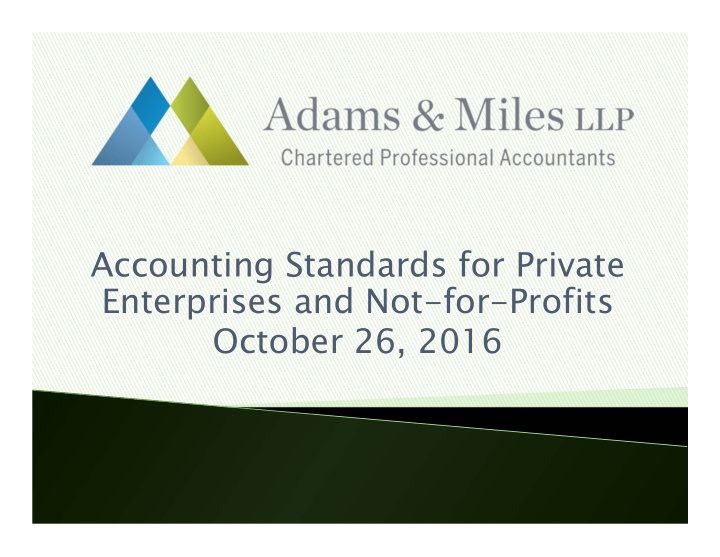 accounting standards for private enterprises and not for