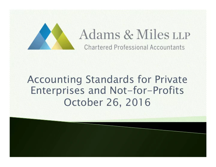 accounting standards for private enterprises and not for