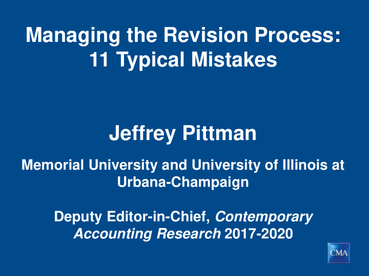 managing the revision process 11 typical mistakes jeffrey