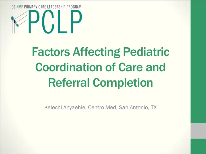 coordination of care and