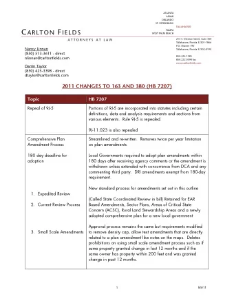 C ARLTON F IELDS  TAMPA  WEST PALM BEACH  215 S. Monroe Street, Suite 500  A T T O R N E Y S  A T