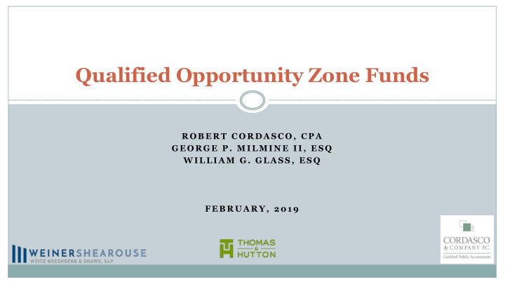 qualified opportunity zone funds